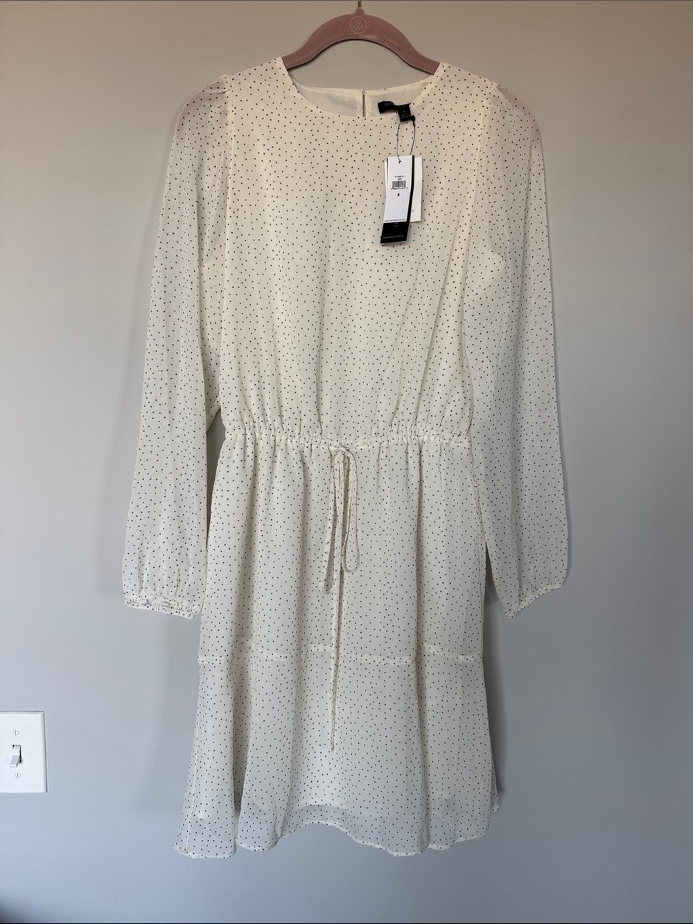 Banana Republic Factory Women’s white and black polka dot long sleeve dress NWT